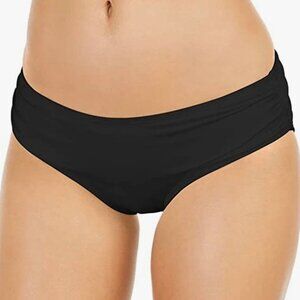 MICHAEL MICHAEL KORS Swimwear Shirred Side Bikini Bottom Black Size M